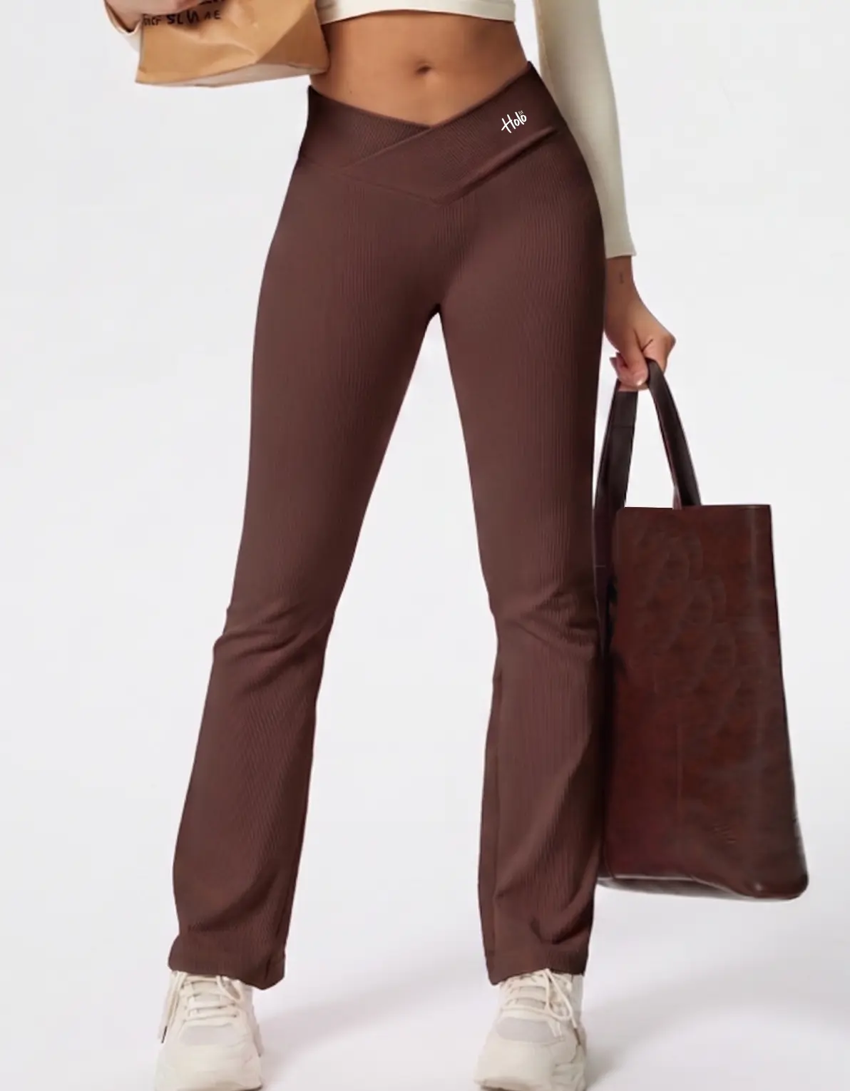 Leggins deportivo bota ancha Acanalado Para Dama Holo fit 331